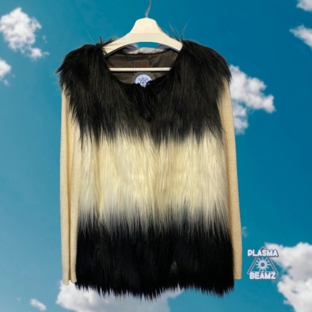 even Faux Fur Sweater Jacket L
